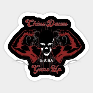 CHIN DOW GUNS UP Sticker